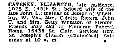 Elizabeth Caveney
Cleveland Plain Dealer Obituary