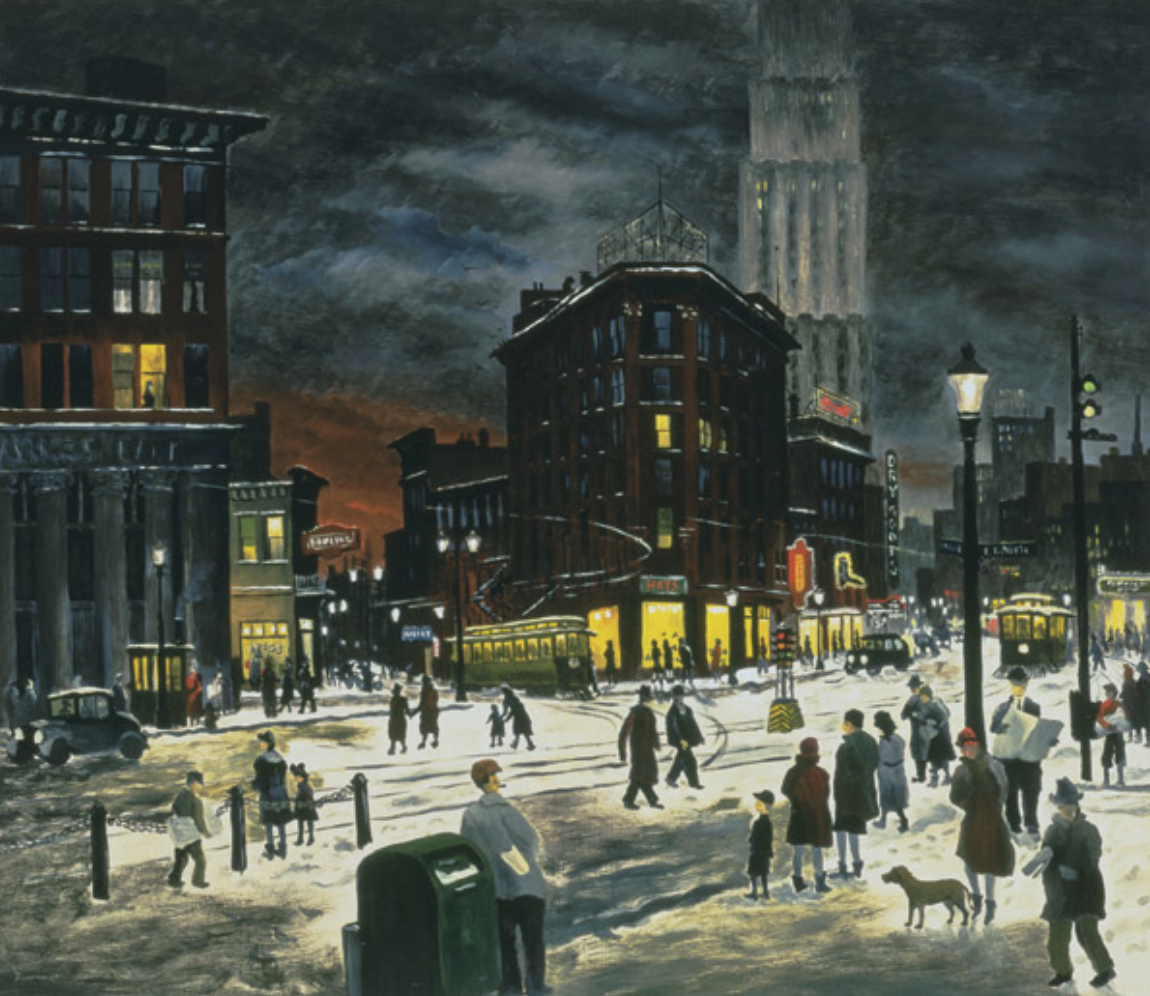 Raphael Gleitsmann created Cleveland's "Winter Evening" in 1932
