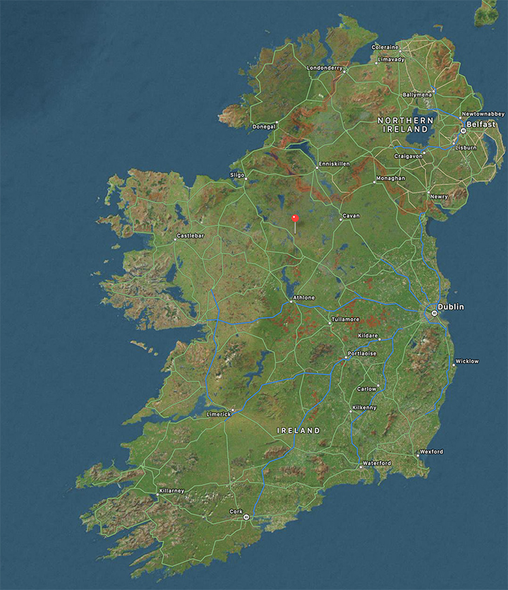 County Leitrim, Gortnalamph townland in Ireland. Apple Maps 2018